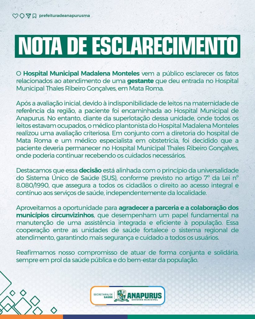NOTA DE ESCLARECIMENTO